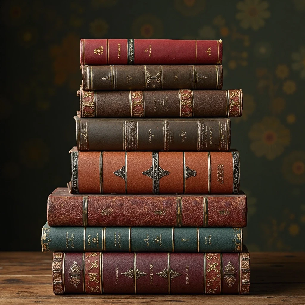 Antique Book Stack Display