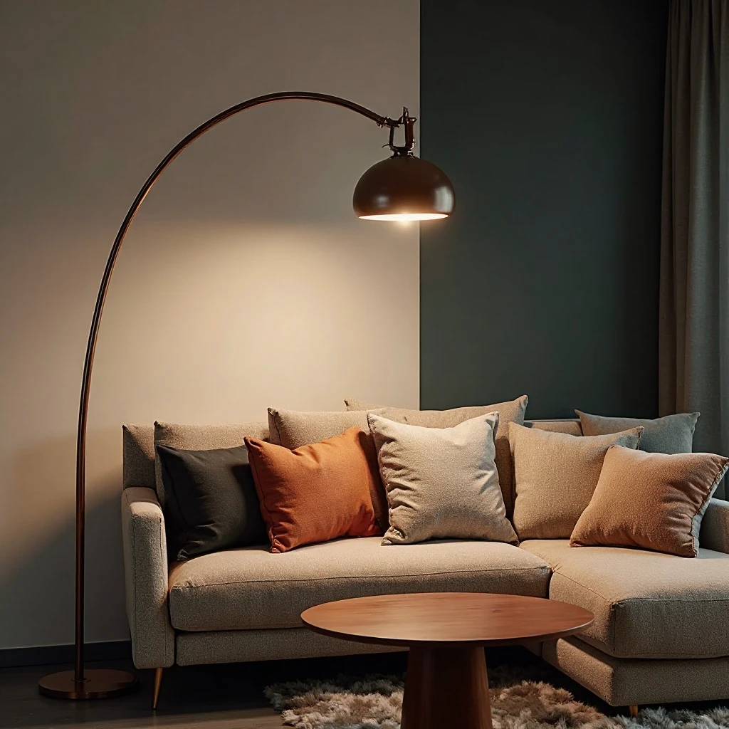 Arc Floor Lamp Over Sectional