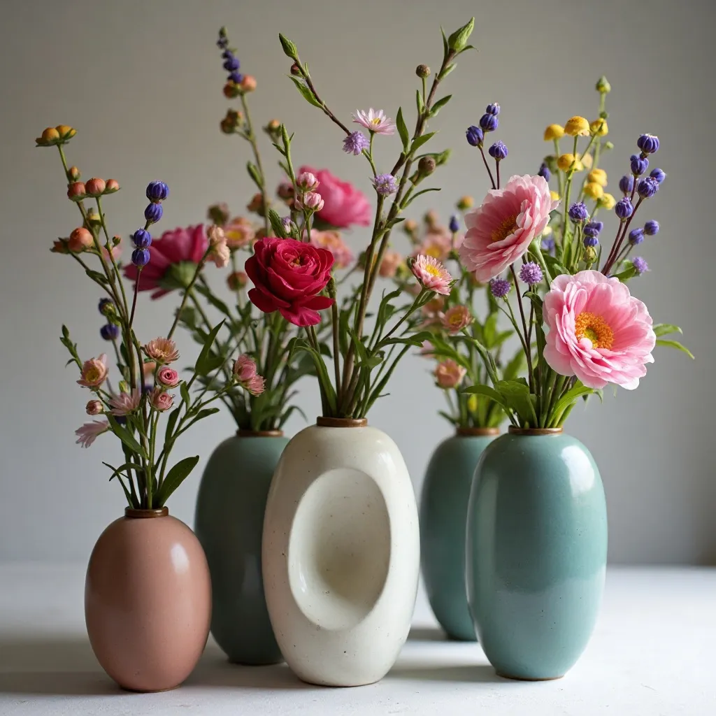Asymmetric Bud Vases