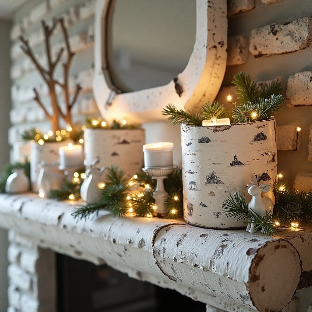 Birch Log Winter Wonderland