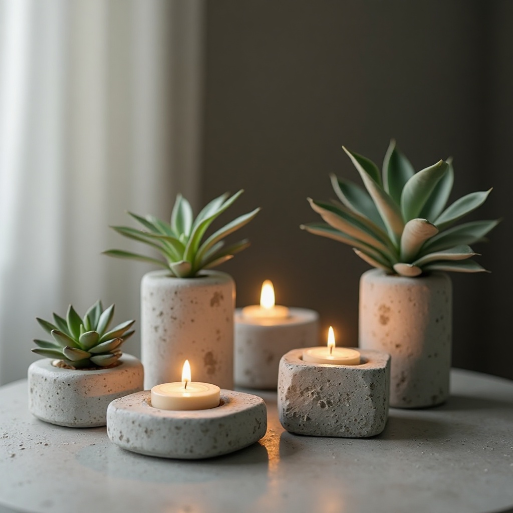 Concrete and Succulent Modern Industrial