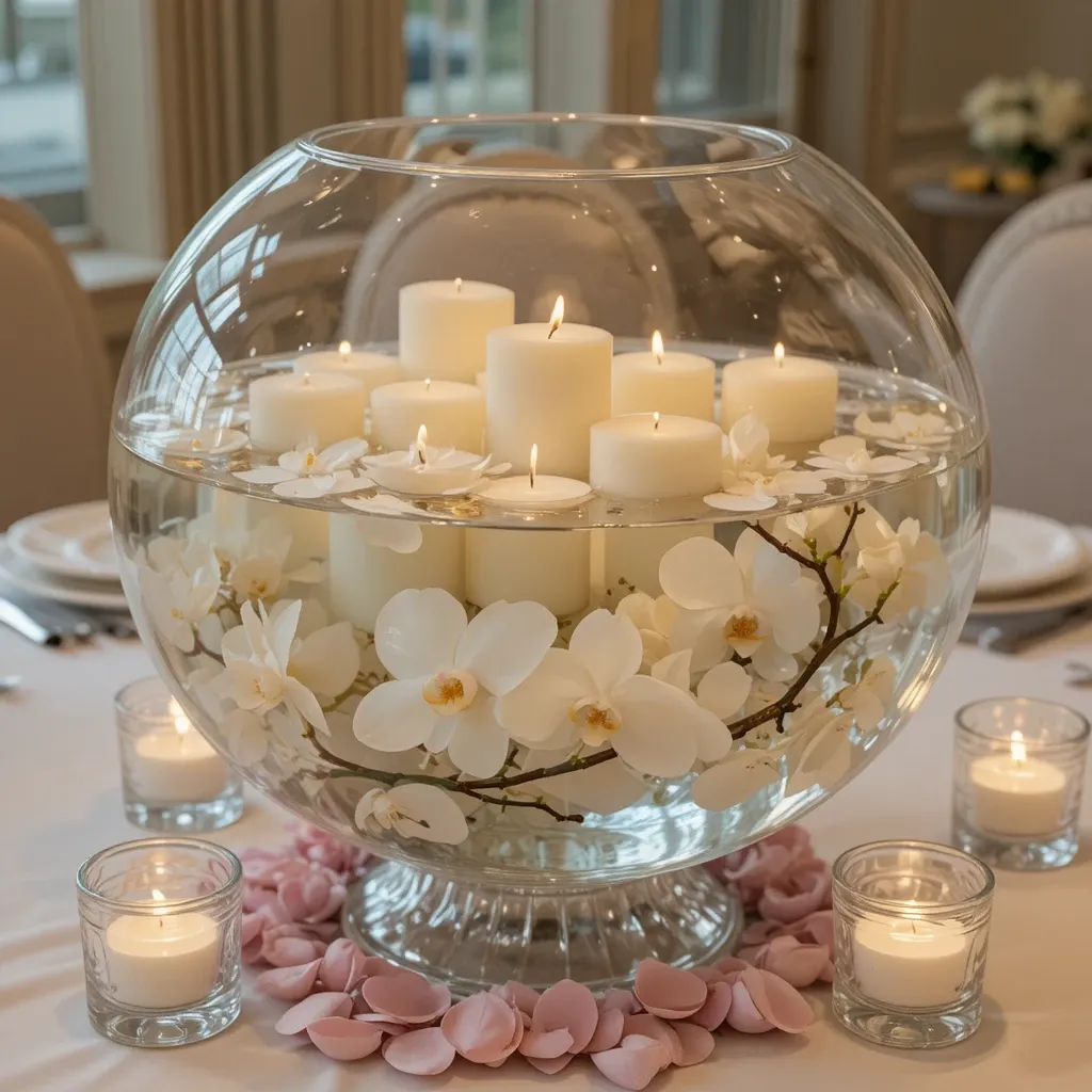 Floating Candle Bowl Display
