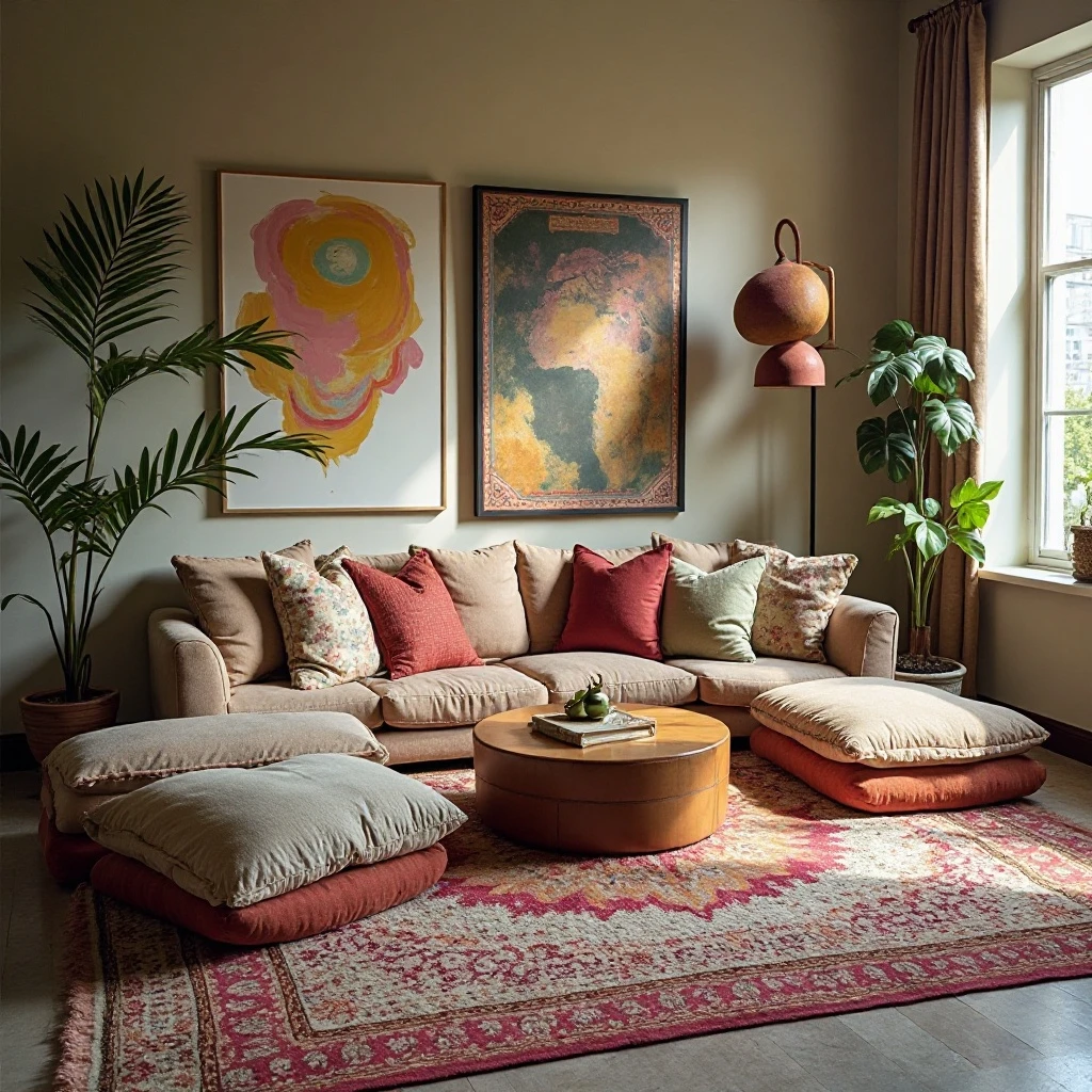 Floor Pillow Lounge Area