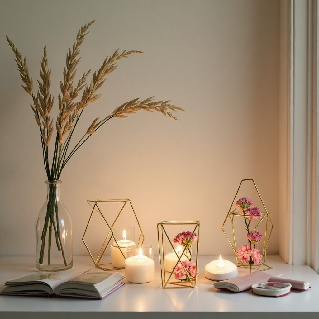 Geometric Brass and Glass Combo