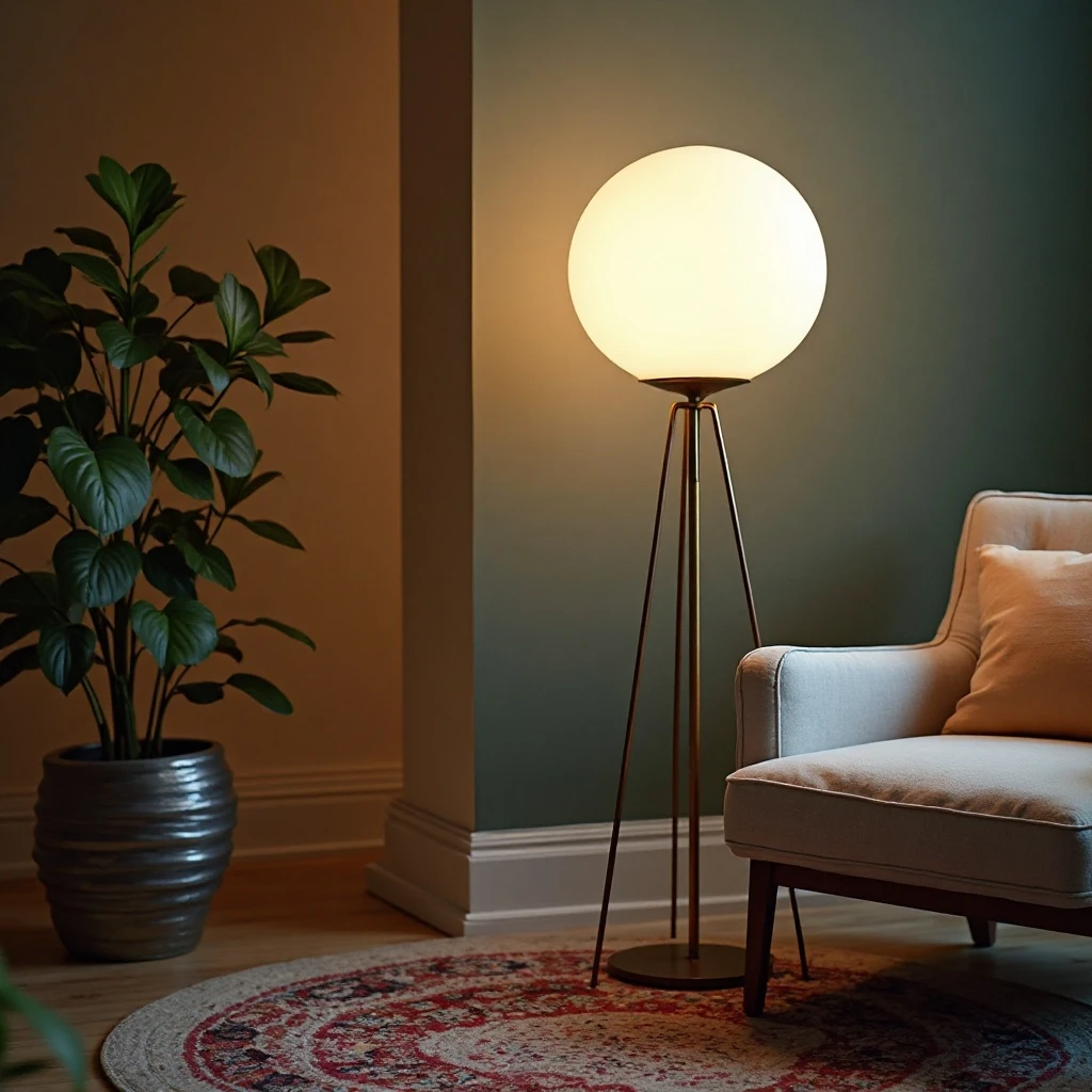 Glass Globe Floor Lamp