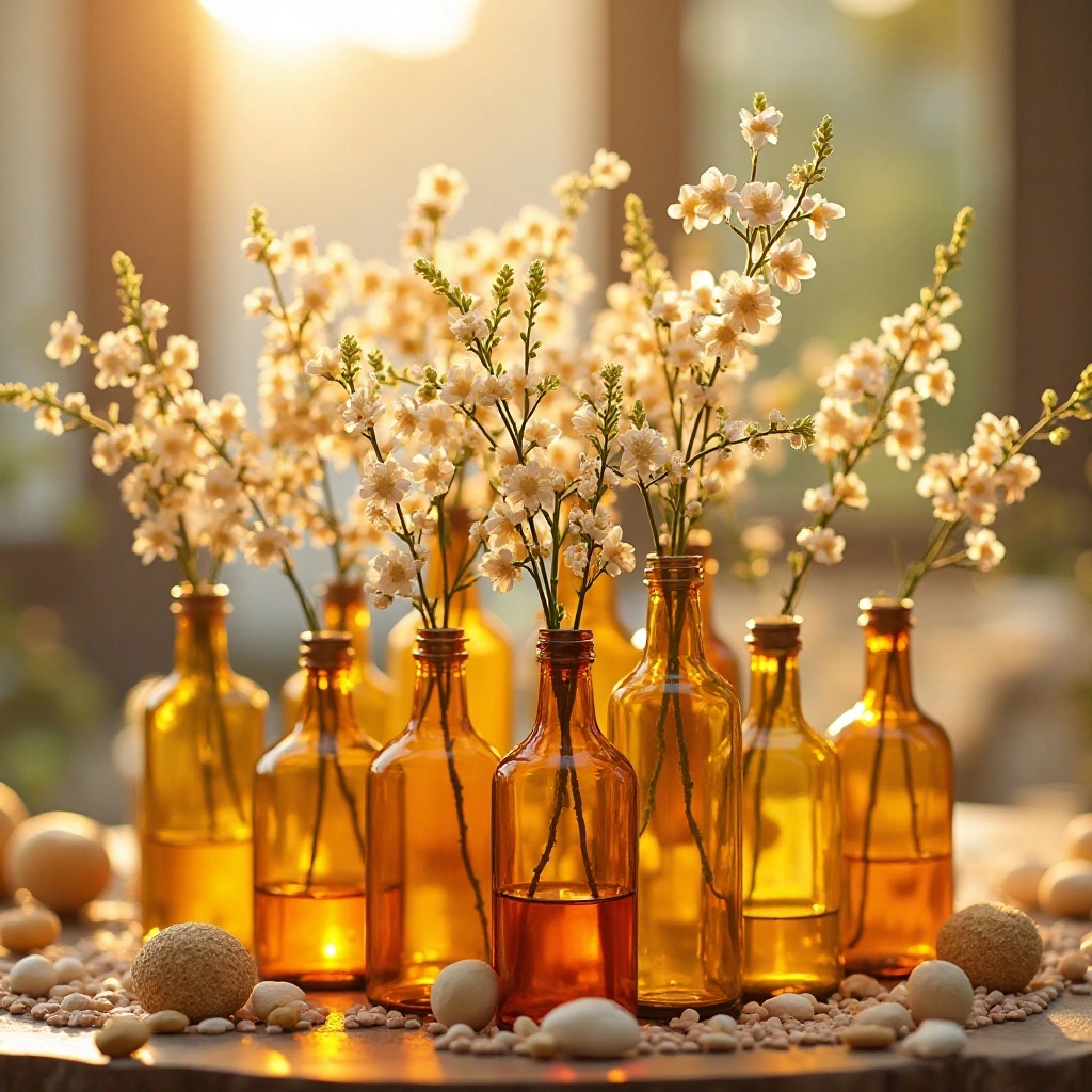 Golden Hour Amber Glass Cluster