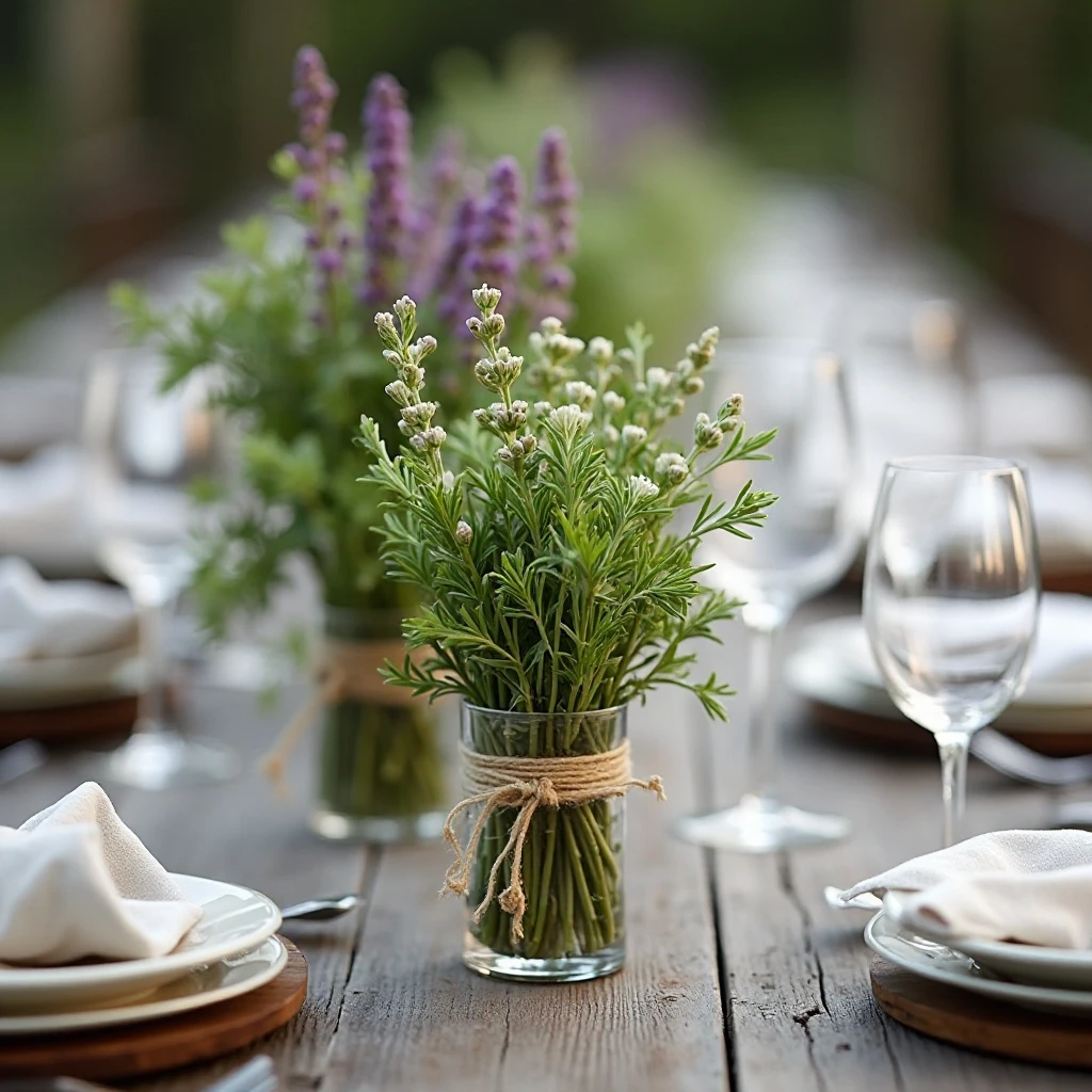 Herb Bundle and Twine Napkin Rings