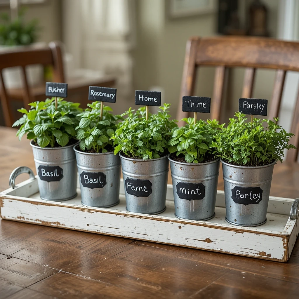 Herb Garden Kitchen Centerpiece
