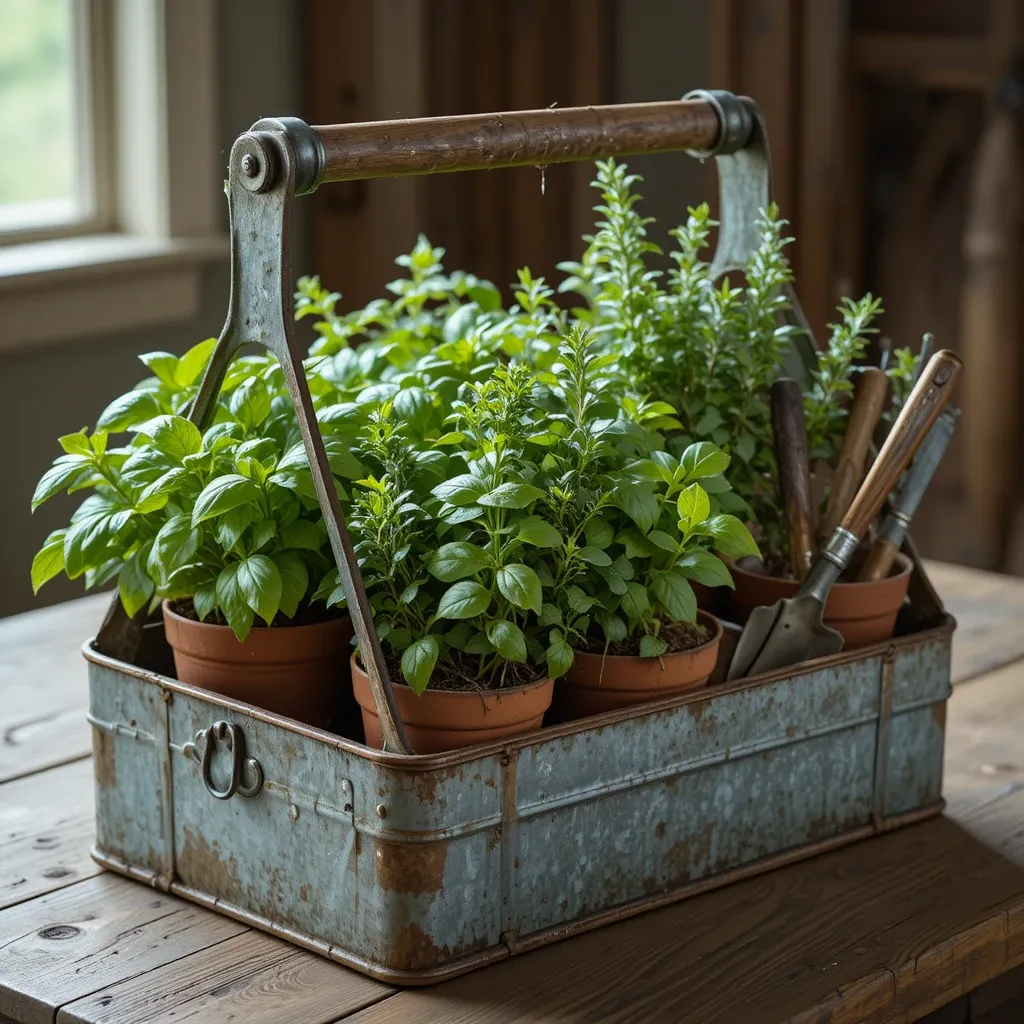 Industrial Metal Toolbox Planter