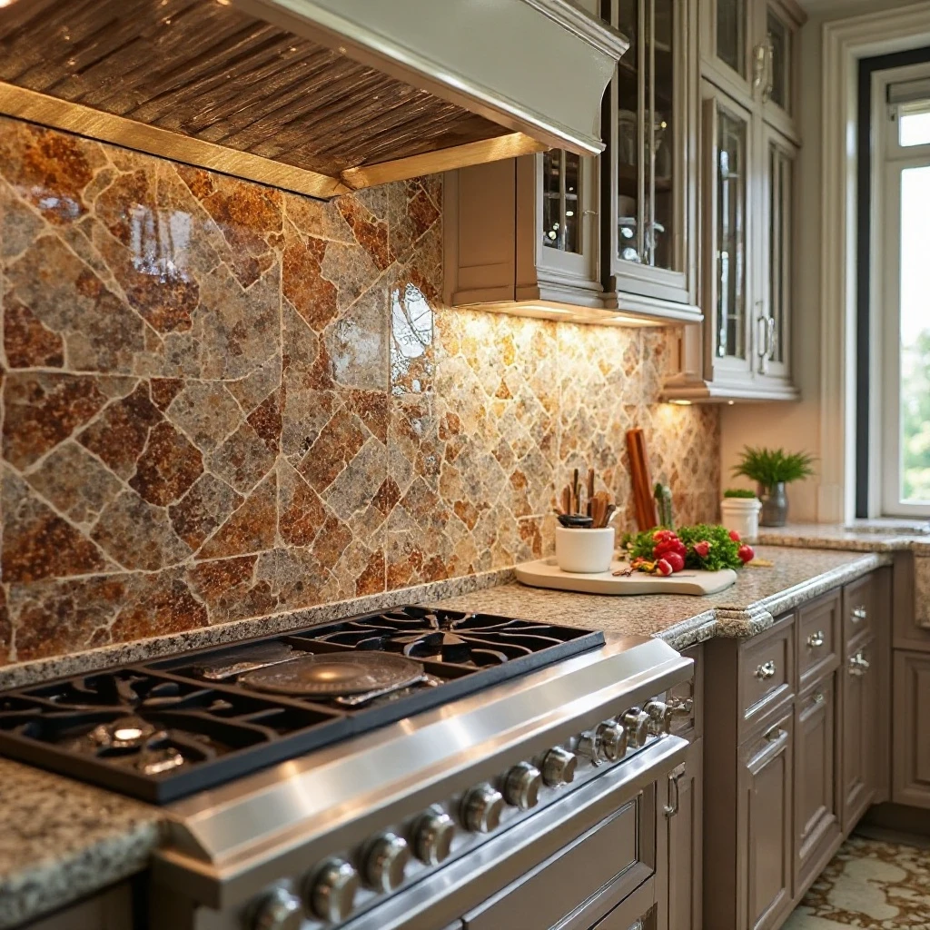 Metallic or Mirrored Tile Accents