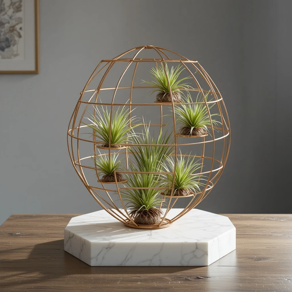 Modern Metallic Geometric Sculpture