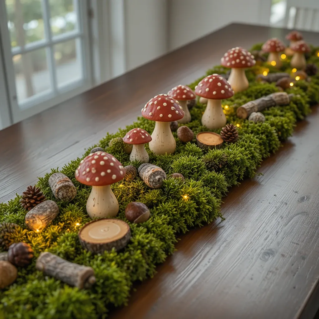 Moss and Mushroom Woodland Scene