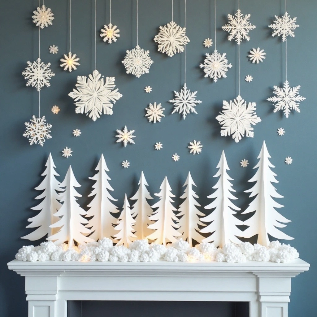Paper Snowflake Winter Scene