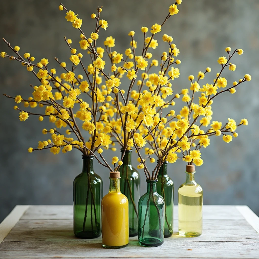 Pussy Willow and Forsythia Branch Forest