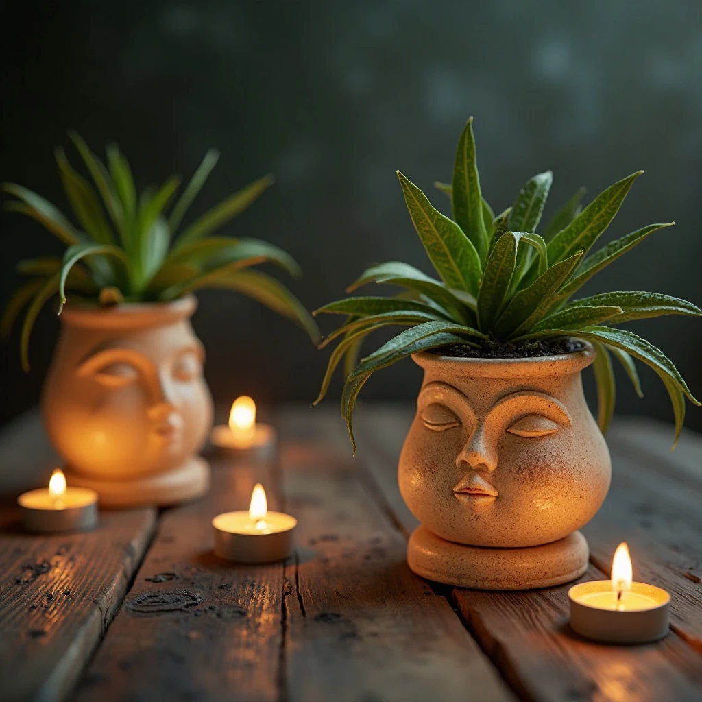 Sculptural Face Planters