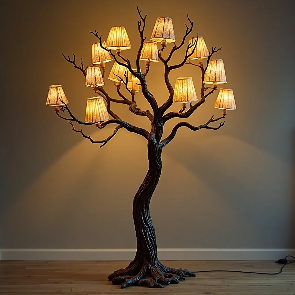 Sculptural Tree Branch Floor Lamp