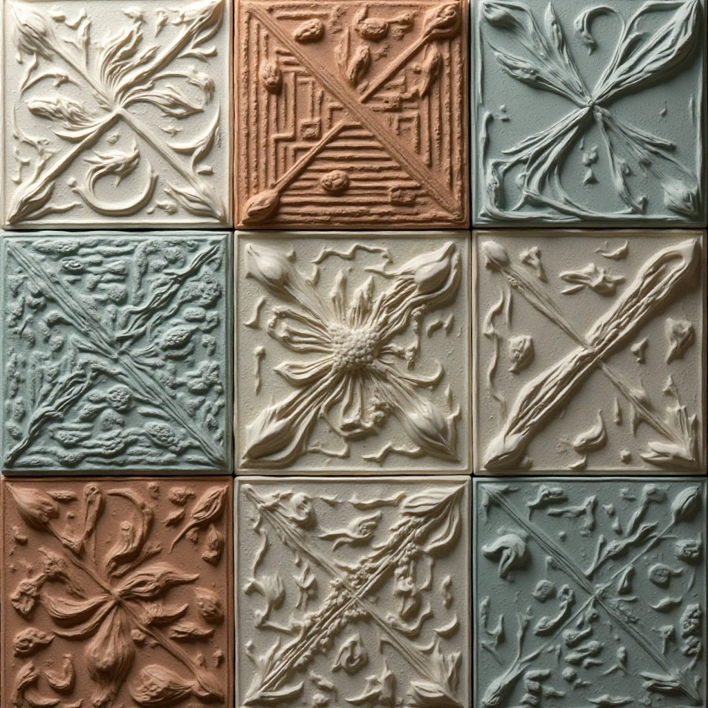 Textured 3D Tiles with Raised Patterns