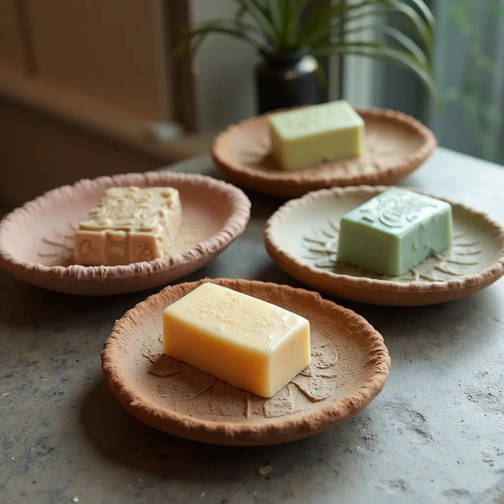 Textured Soap Dishes with Drainage Ridges