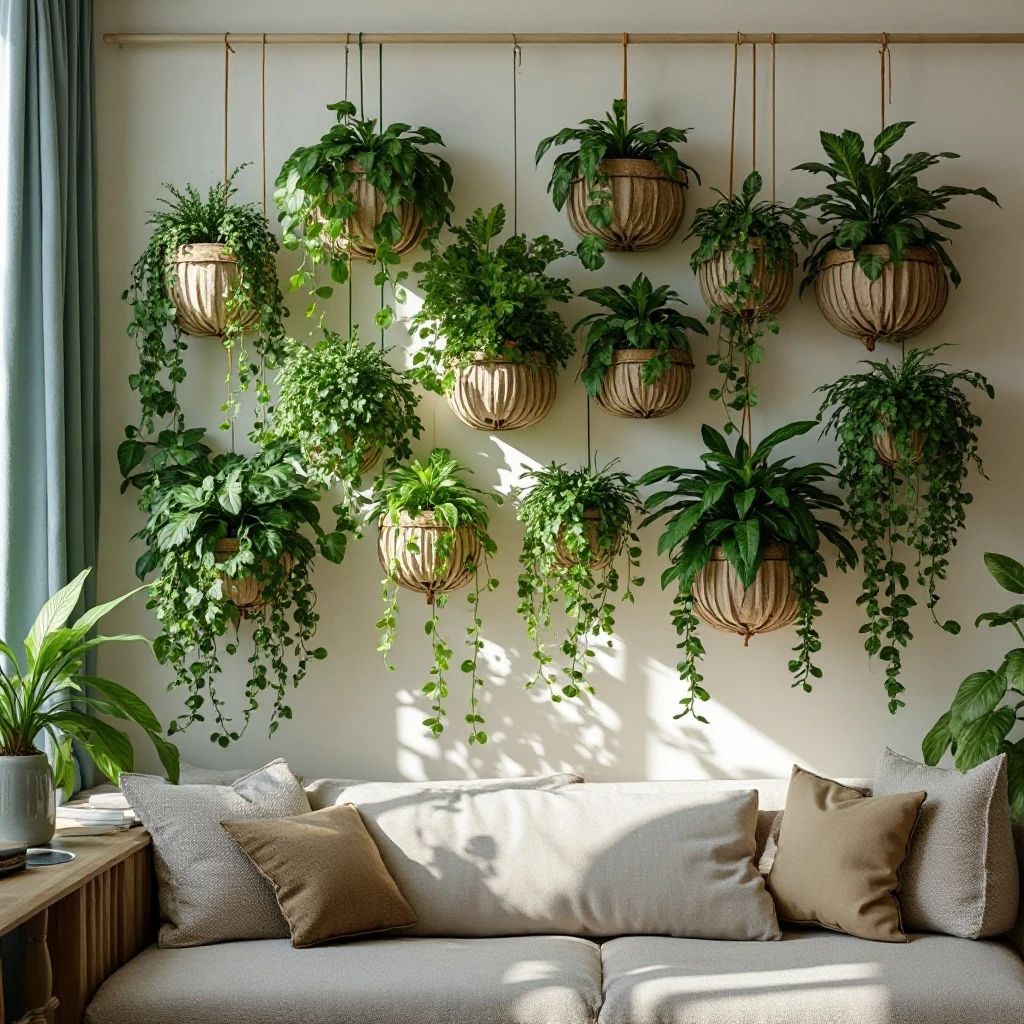 Vertical Garden with Hanging Planters
