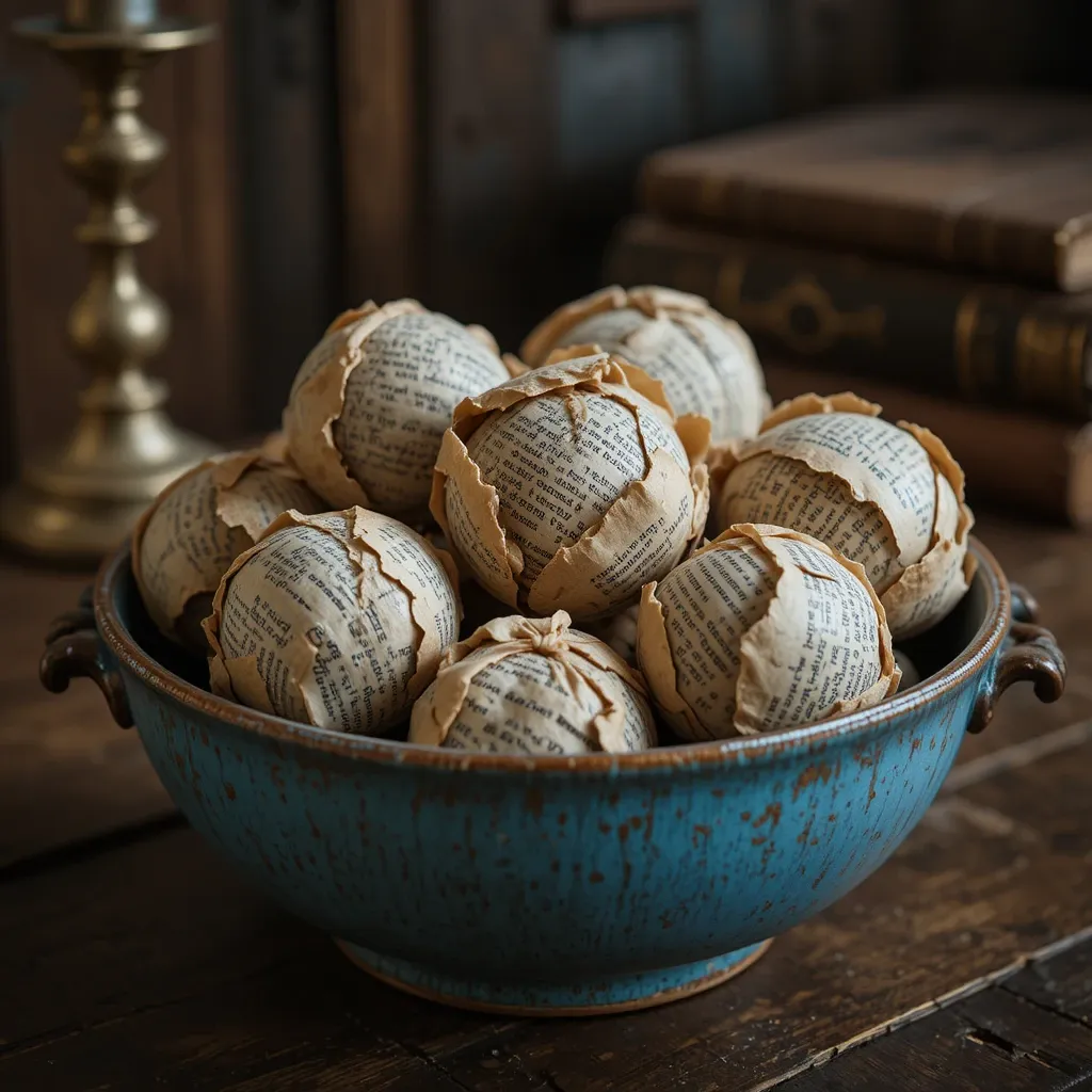 Vintage Book Page Spheres