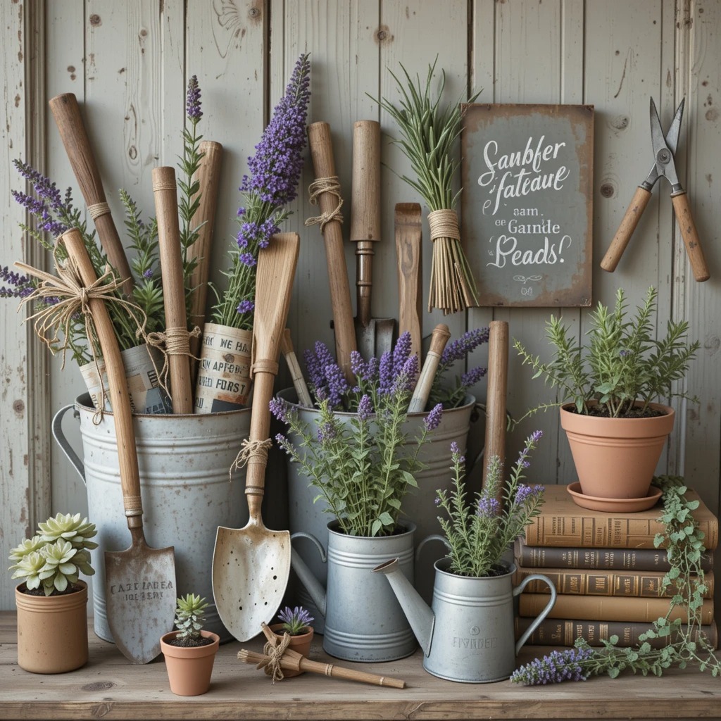 Vintage Garden Tool Display
