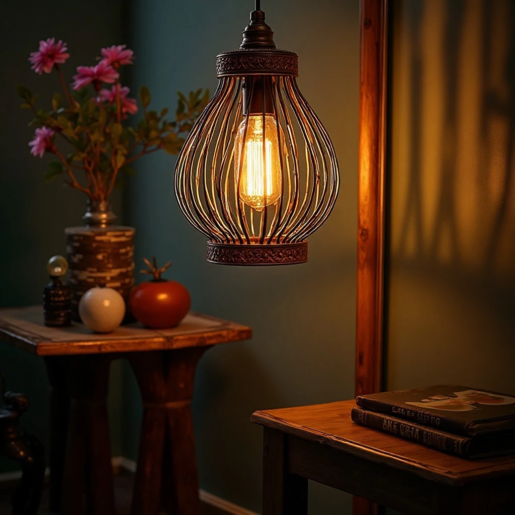 Vintage-Style Edison Cage Lamp