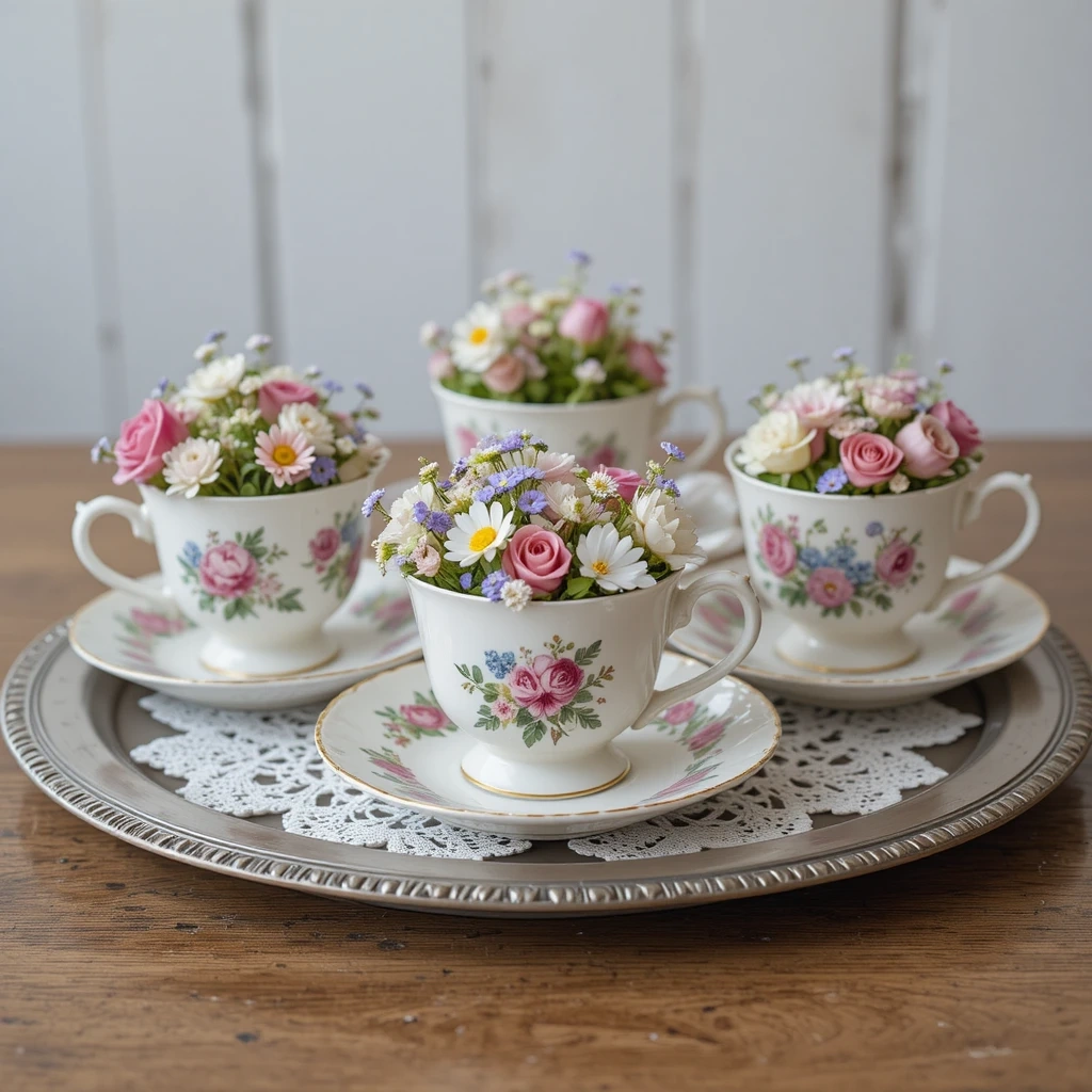 Vintage Teacup Arrangement