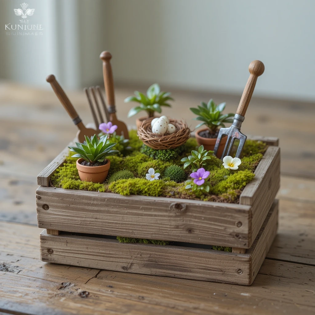 Vintage Wooden Crate Garden