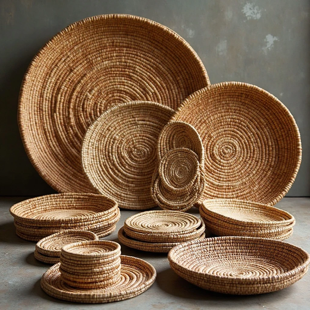 Woven Tray and Platter Display