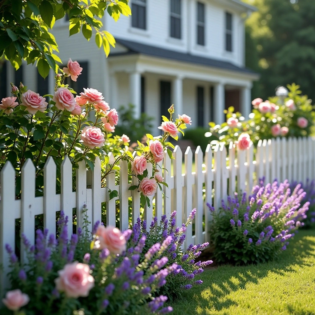 A Classic Fence with a Garden Border