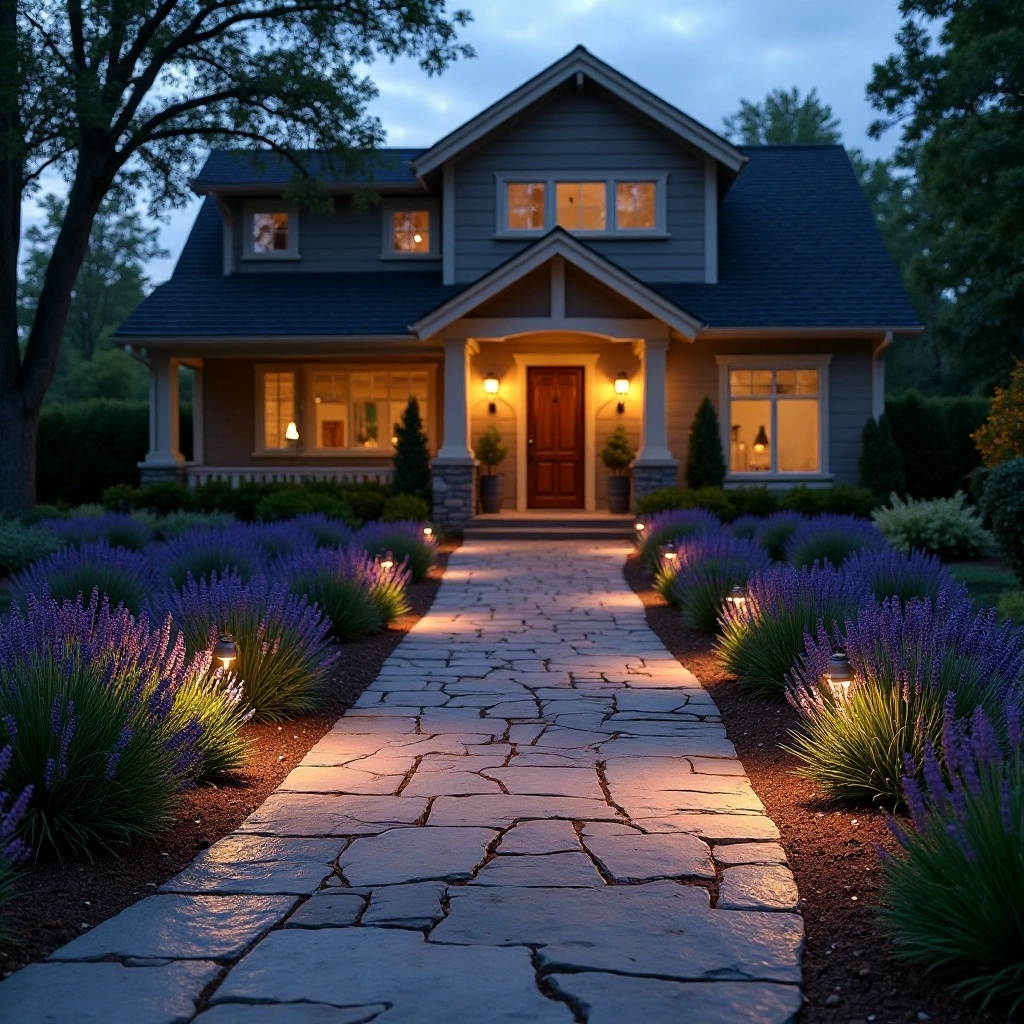 A Defined Pathway with Landscape Lighting