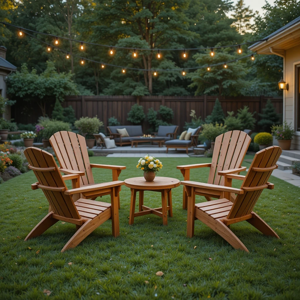 Adirondack Chair Set with Side Table
