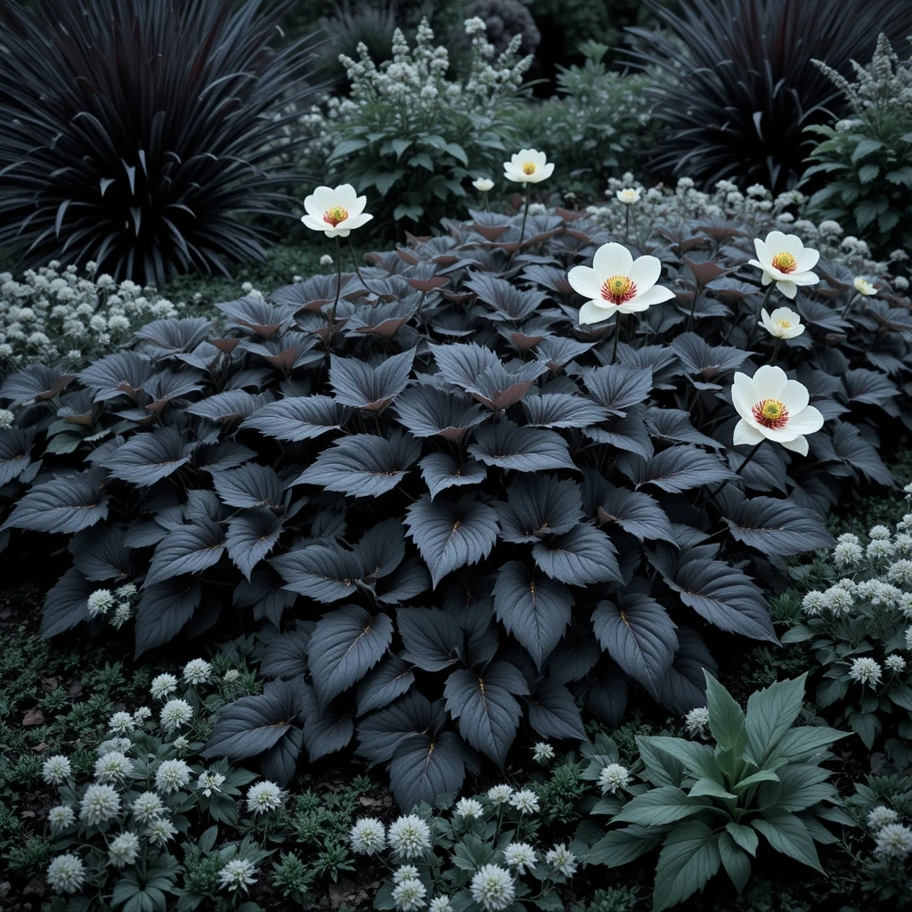 Black and Silver Gothic Garden Design