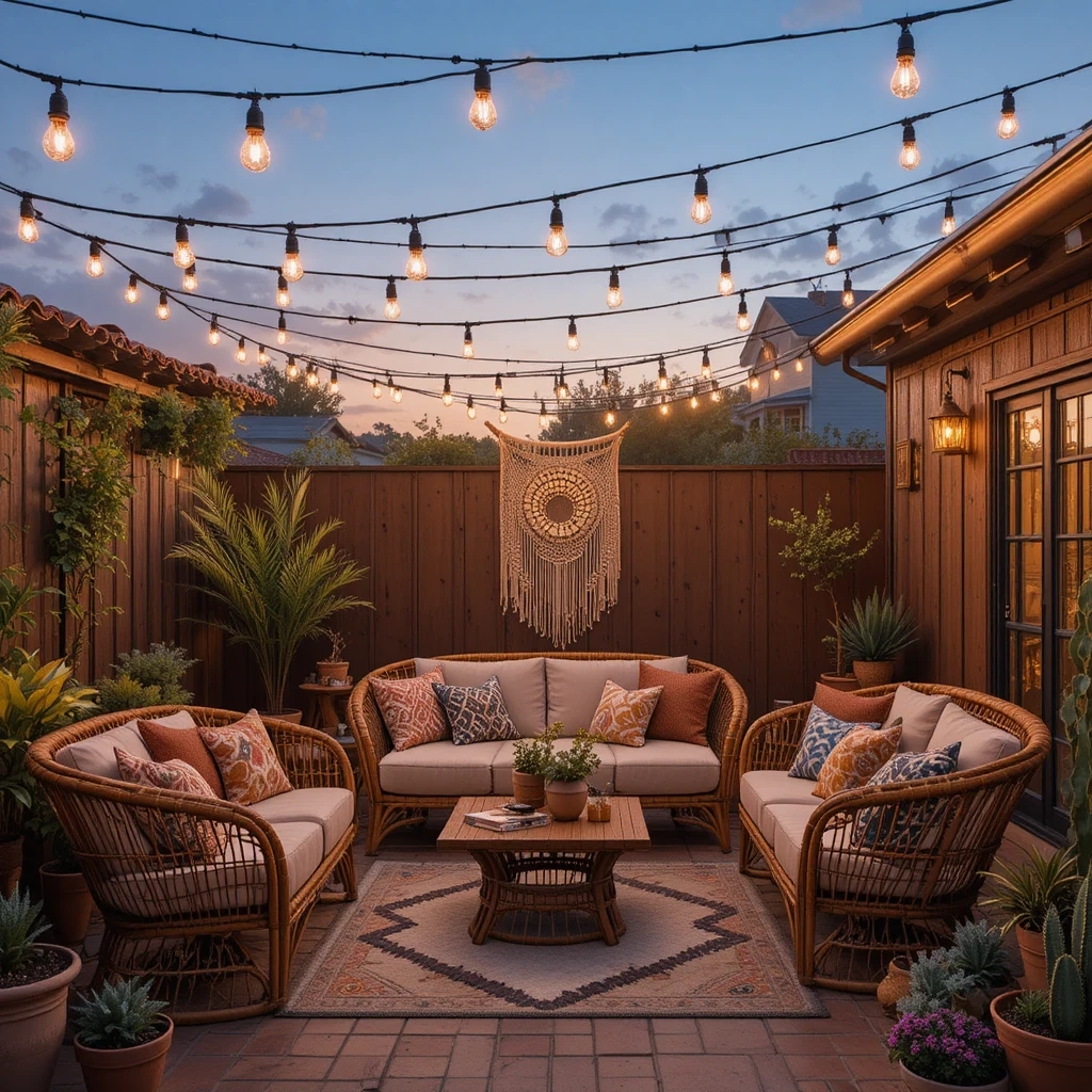 Bohemian String Light Canopy