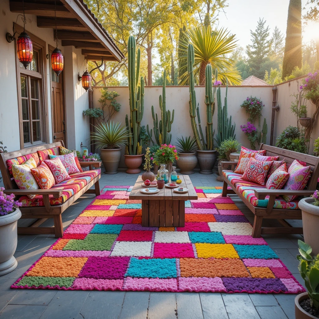 Bold Multicolor Moroccan Boucherouite Style