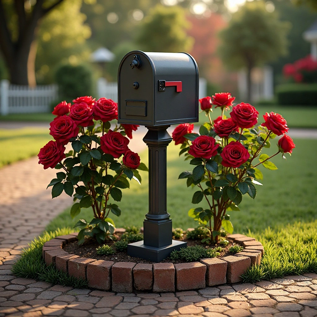 Brick Paver Base with Knockout Roses