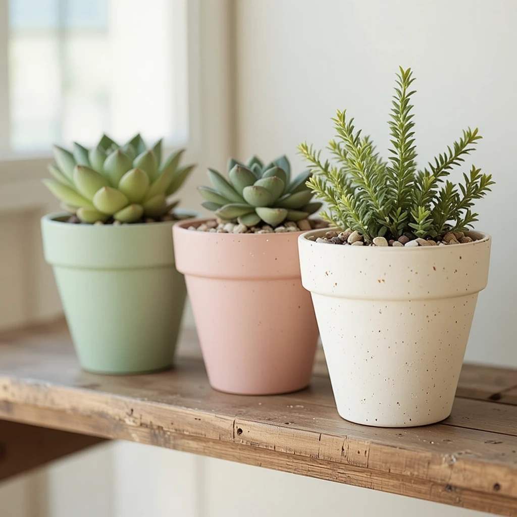 Chalk-Painted Terracotta Pots