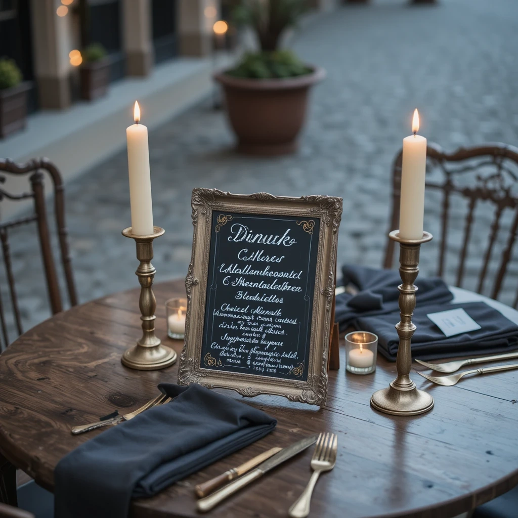 Chalkboard Menu Sign & Taper Setup