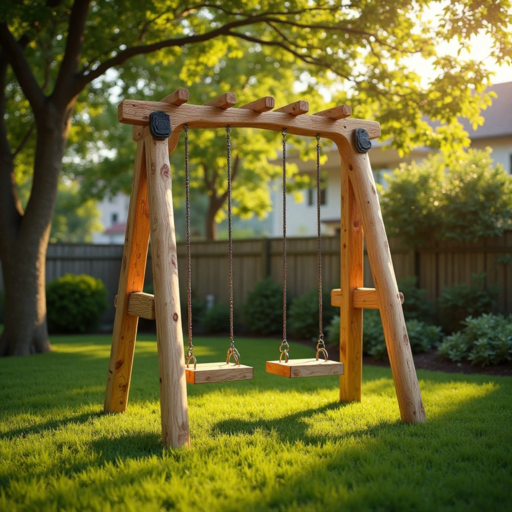 Classic A-Frame Wooden Swing Set
