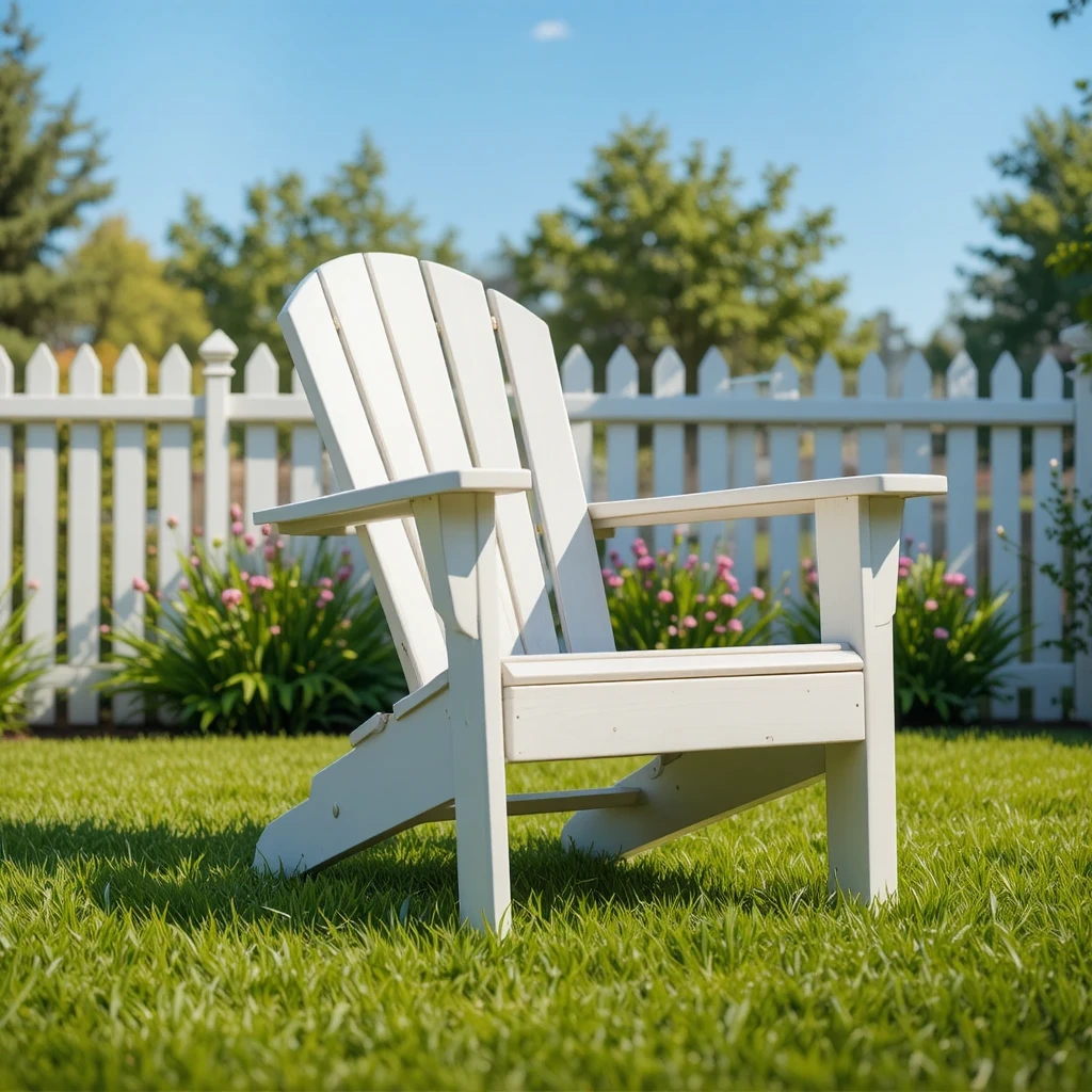 Classic White Wooden Adirondack Chair