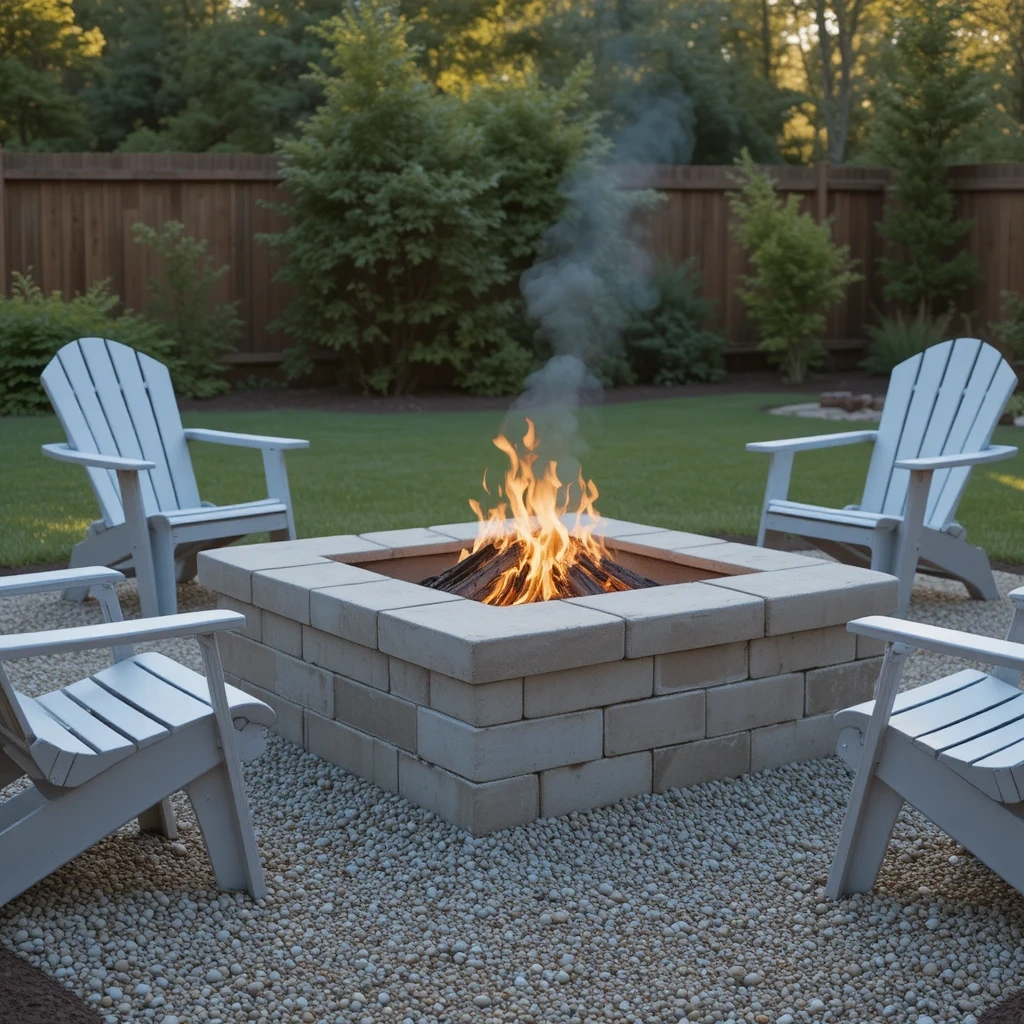 Concrete Block DIY Fire Pit