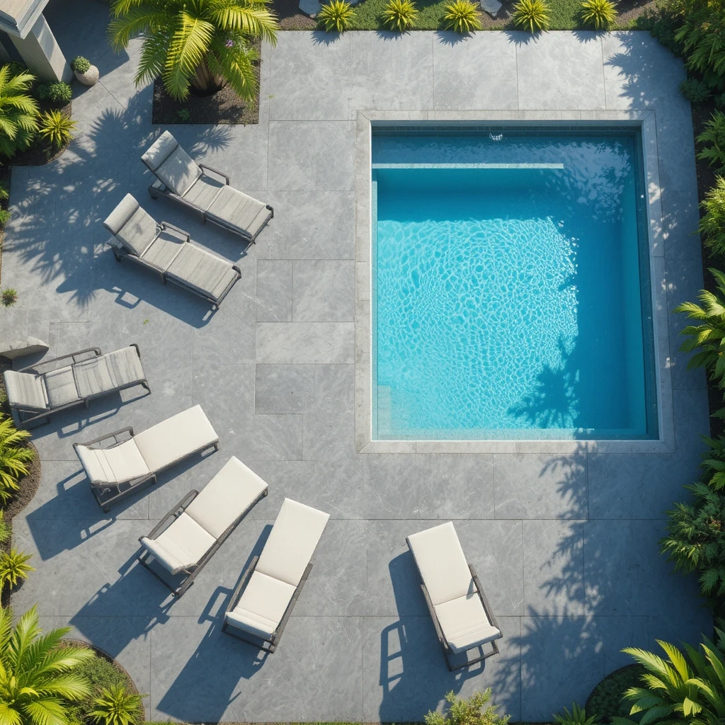 Concrete Patio with a Pool and Deck Combo