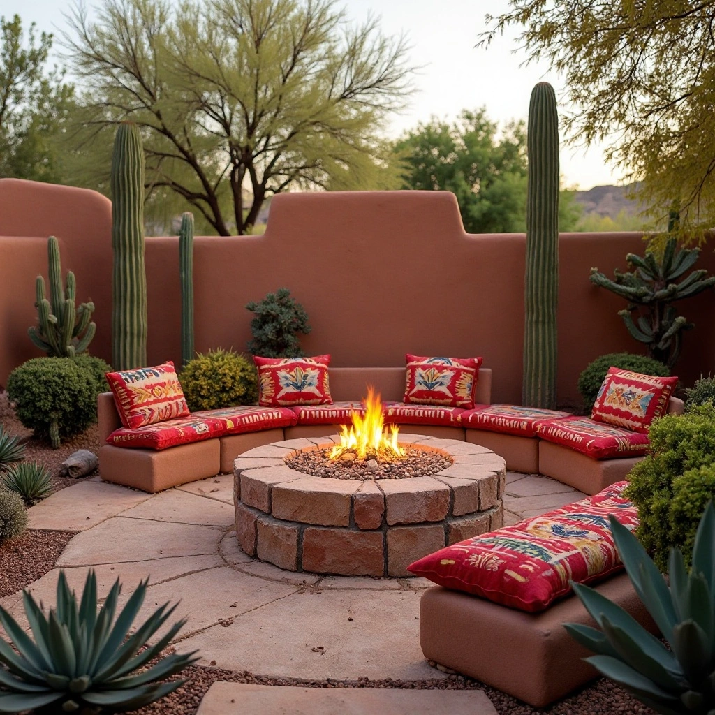 Desert Southwest Fire Pit with Adobe Finish