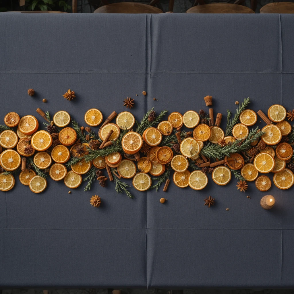 Dried Citrus Garland Runner