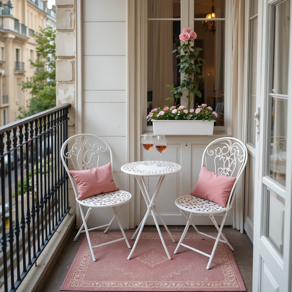 Dusty Rose & Cream Romantic Balcony
