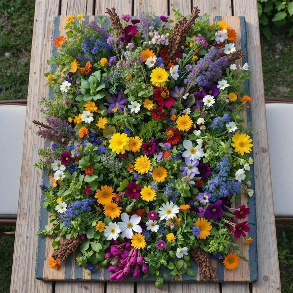 Edible Flower & Microgreen Platter Display