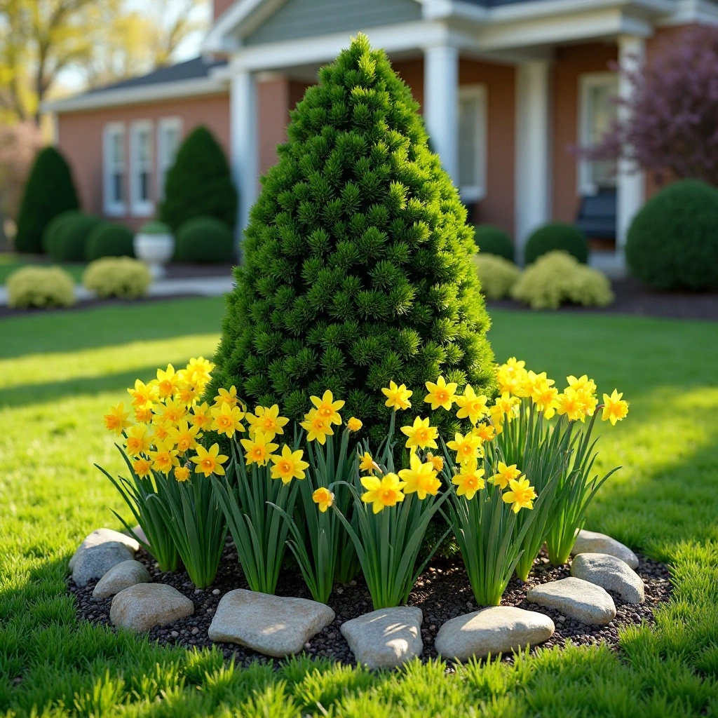 Four-Season Garden with Evergreens and Perennials
