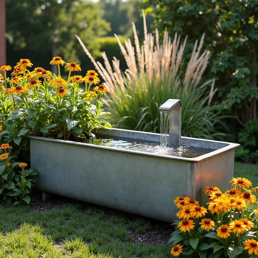 Galvanized Trough Fountain