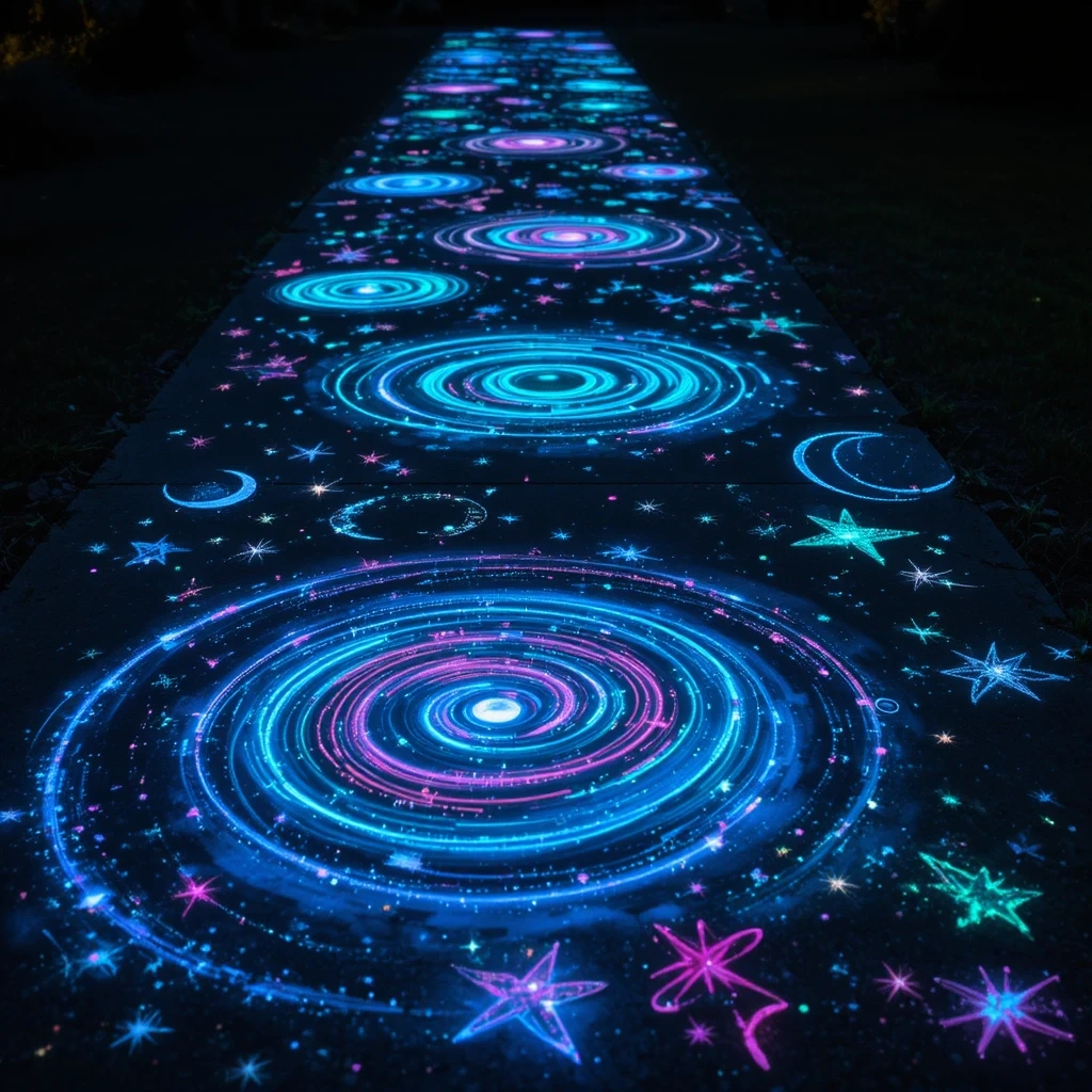 Glow-in-the-Dark Chalk Art