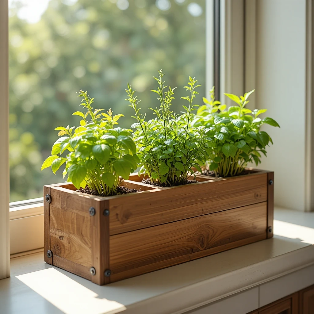 Herb Garden Windowsill Planter Box